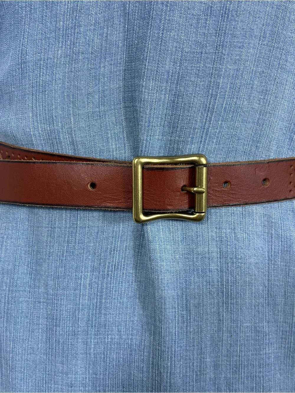 Womens belt Sz Small genuine leather cutout design made in India boho